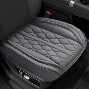 1 Pack Luxury Leather Car Seat Covers - Front Seat Cushions with Anti-Slip Design, Wrap Around Bottom Seat Covers for Cars, Sedans, Trucks, and SUVs