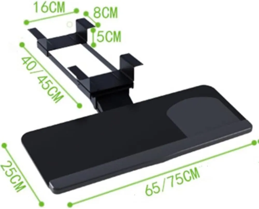 360 Keyboard Tray Under Desk 30inch Retractable Desk Extender Adjustable Ergonomic Slide-Out Keyboard Mouse Platform for Computer Table，Oak-65cm/26inch