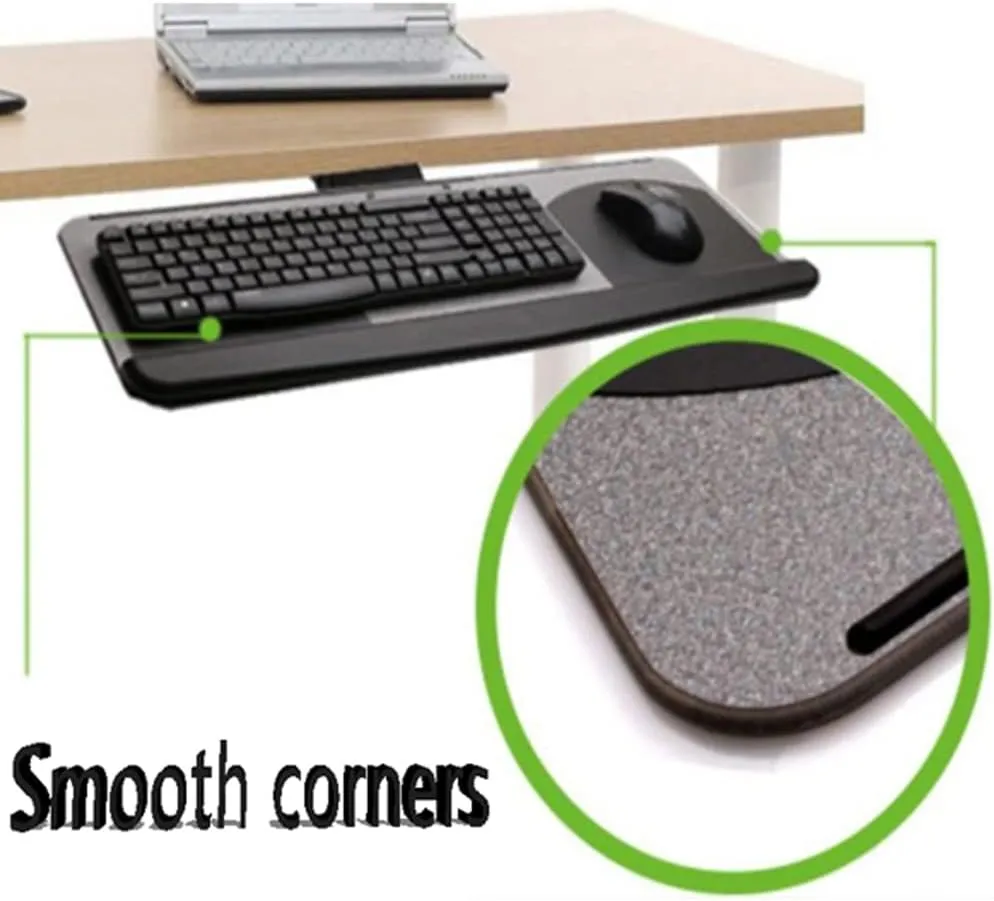 360 Keyboard Tray Under Desk 30inch Retractable Desk Extender Adjustable Ergonomic Slide-Out Keyboard Mouse Platform for Computer Table，Oak-65cm/26inch