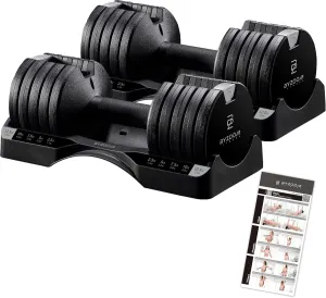 Adjustable Dumbbell 12.5/25lb Set of 2 or Single Unit Piece Weight Training Fitness Exercise Body Workout 5 in 1 for Home Gym Beginners Woman