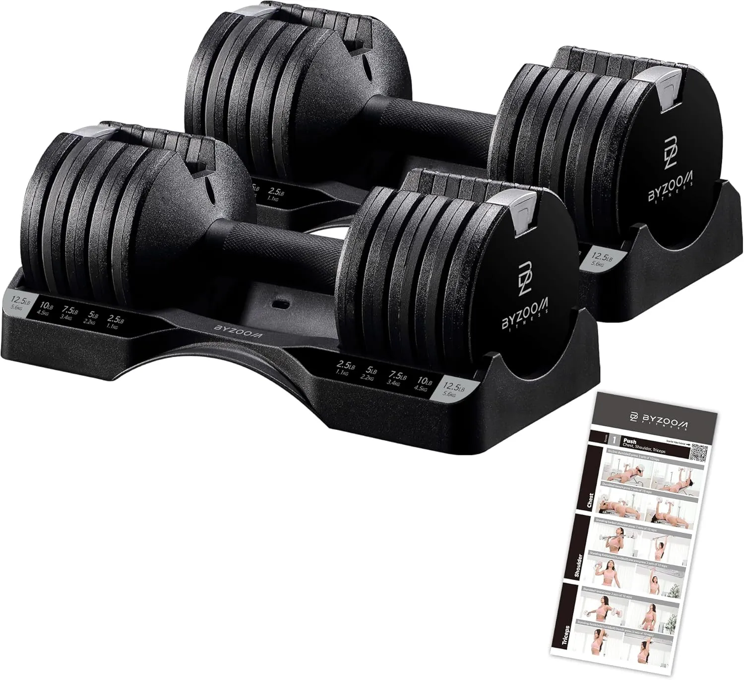 Adjustable Dumbbell 12.5/25lb Set of 2 or Single Unit Piece Weight Training Fitness Exercise Body Workout 5 in 1 for Home Gym Beginners Woman