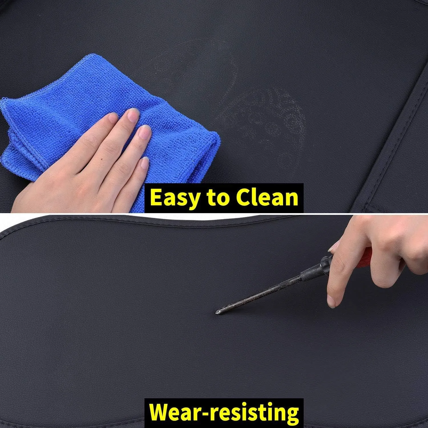 Aierxuan 2 Pcs Front Captain Seat Covers for Cars Waterproof Leather Cushion Universal Fit for Cx5 Renegade Highlander Toyota Corolla 4Runner Nissan Altima Rogue (2 Pcs Front/Black-White)