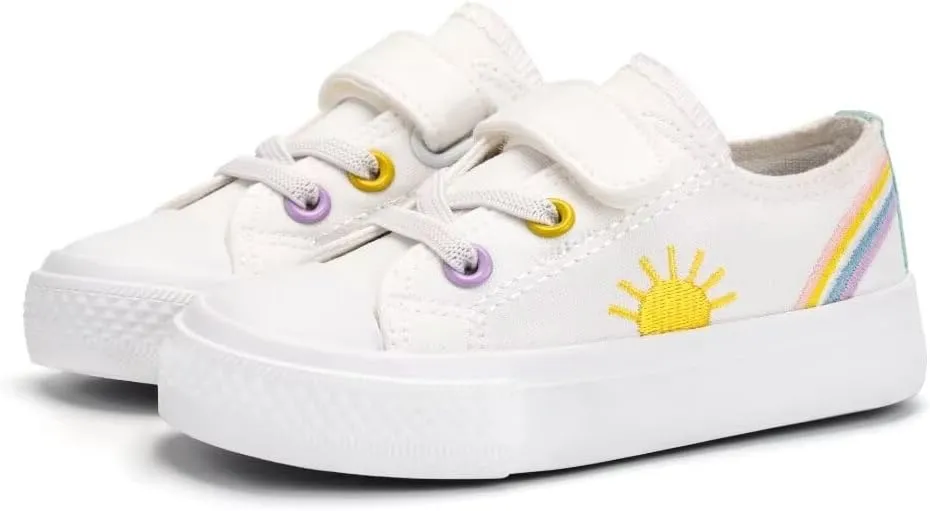 ANTLULU Boys and Girls Canvas Kid Shoes Adjustable Design Fashion Casual Sneakers