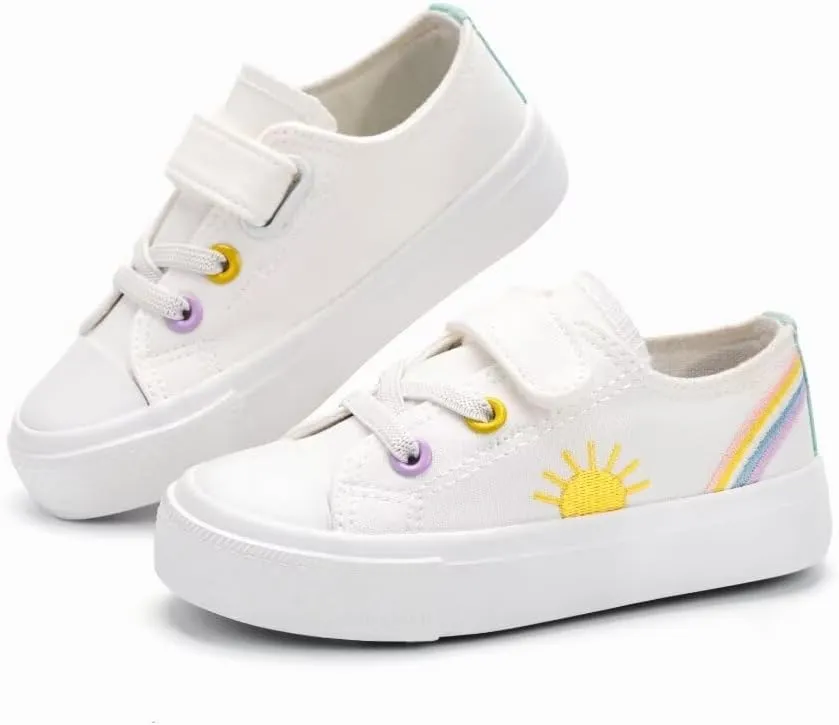 ANTLULU Boys and Girls Canvas Kid Shoes Adjustable Design Fashion Casual Sneakers