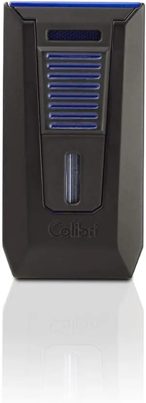 Colibri Slide Double-Jet Lighter, Black   Blue