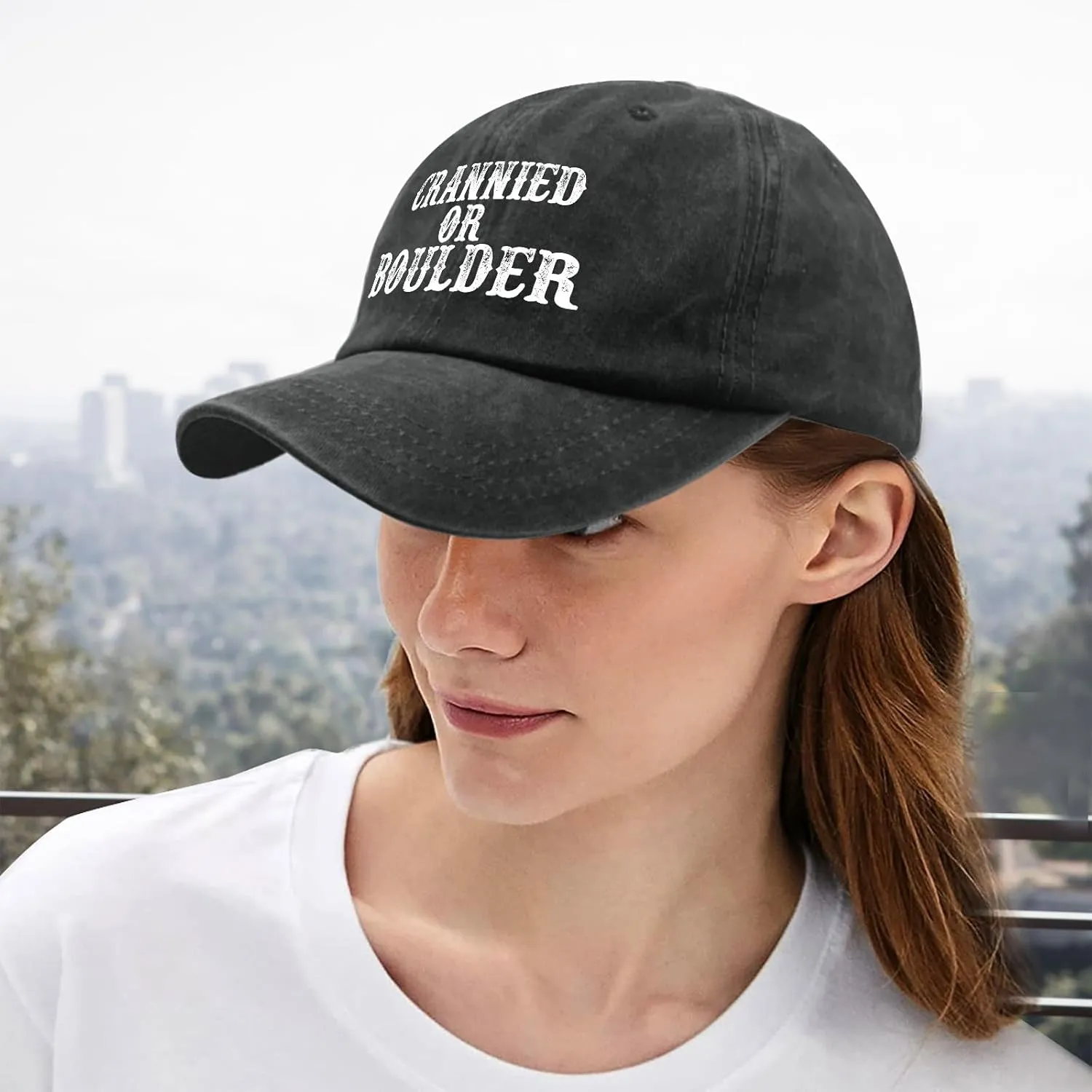 Crannied Or Boulder Hat for Women Funny Baseball Hats Funny Birthday Gifts for Women