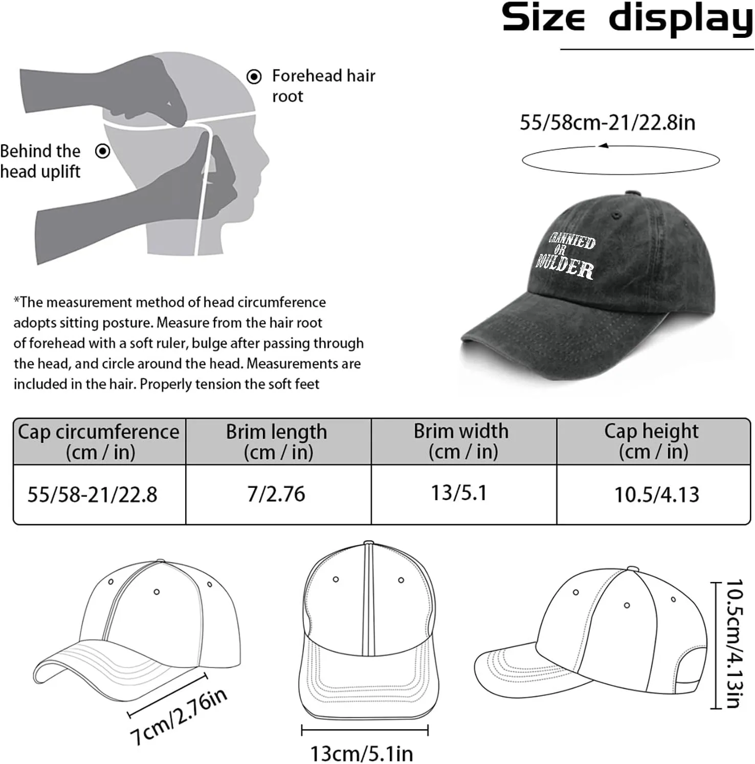 Crannied Or Boulder Hat for Women Funny Baseball Hats Funny Birthday Gifts for Women