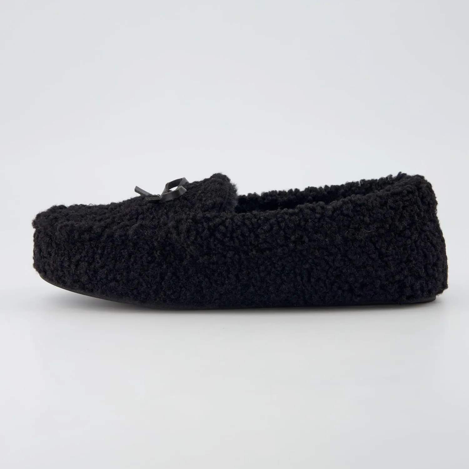 CUSHIONAIRE Star Women’s Faux Sherpa Moccasin Slippers – Cozy Indoor/Outdoor Slip-On with Memory Foam & Durable Rubber Sole, Wide Widths Available