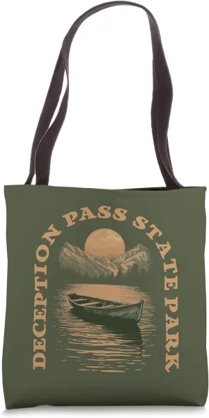 Deception Pass State Park Boat Lake Retro Vintage Tote Bag