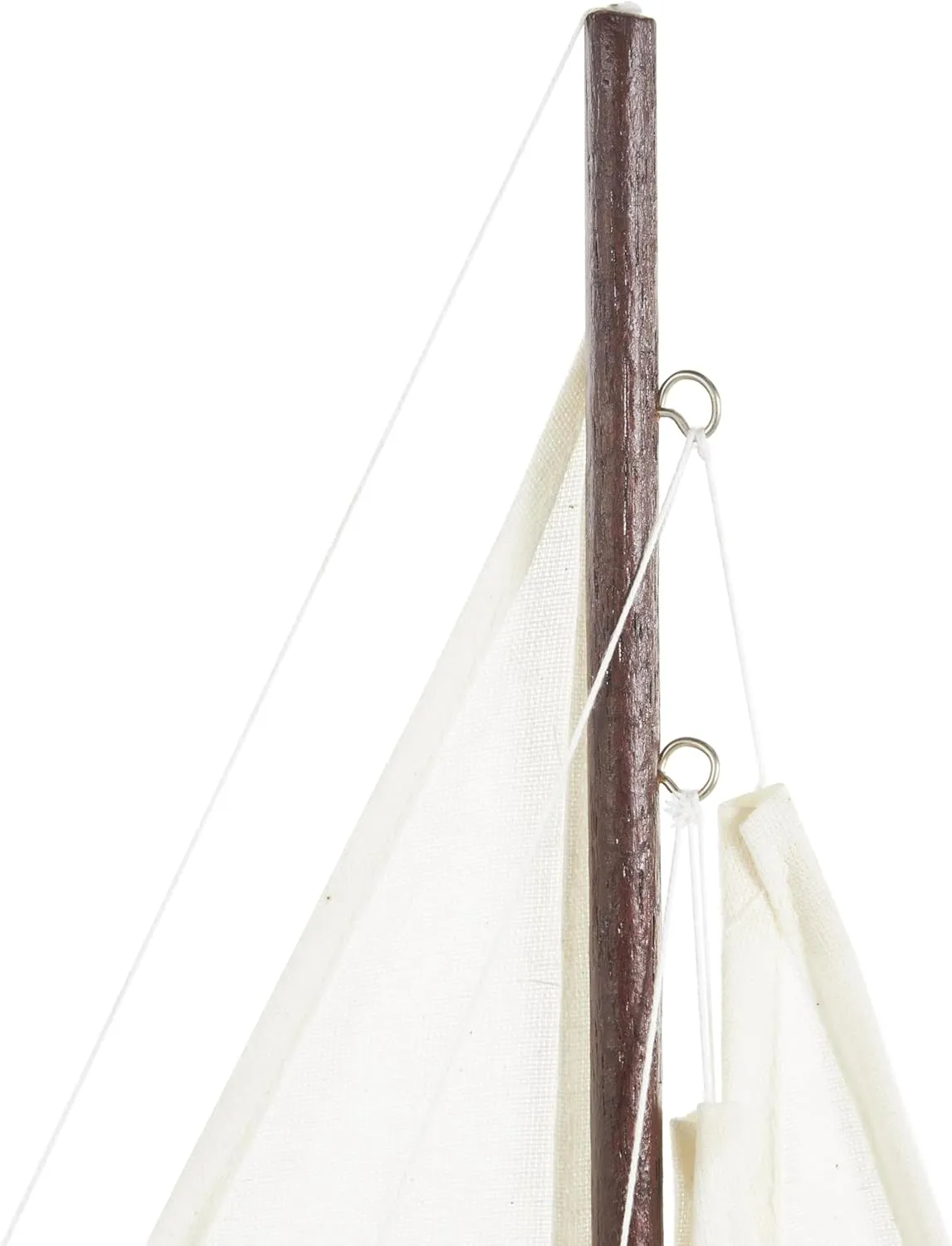 Deco 79 Wood Sail Boat Decorative Sculpture Distressed Home Decor Statue with Brown Wood and Beaded Accents, Accent Figurine 14" x 4" x 21", White