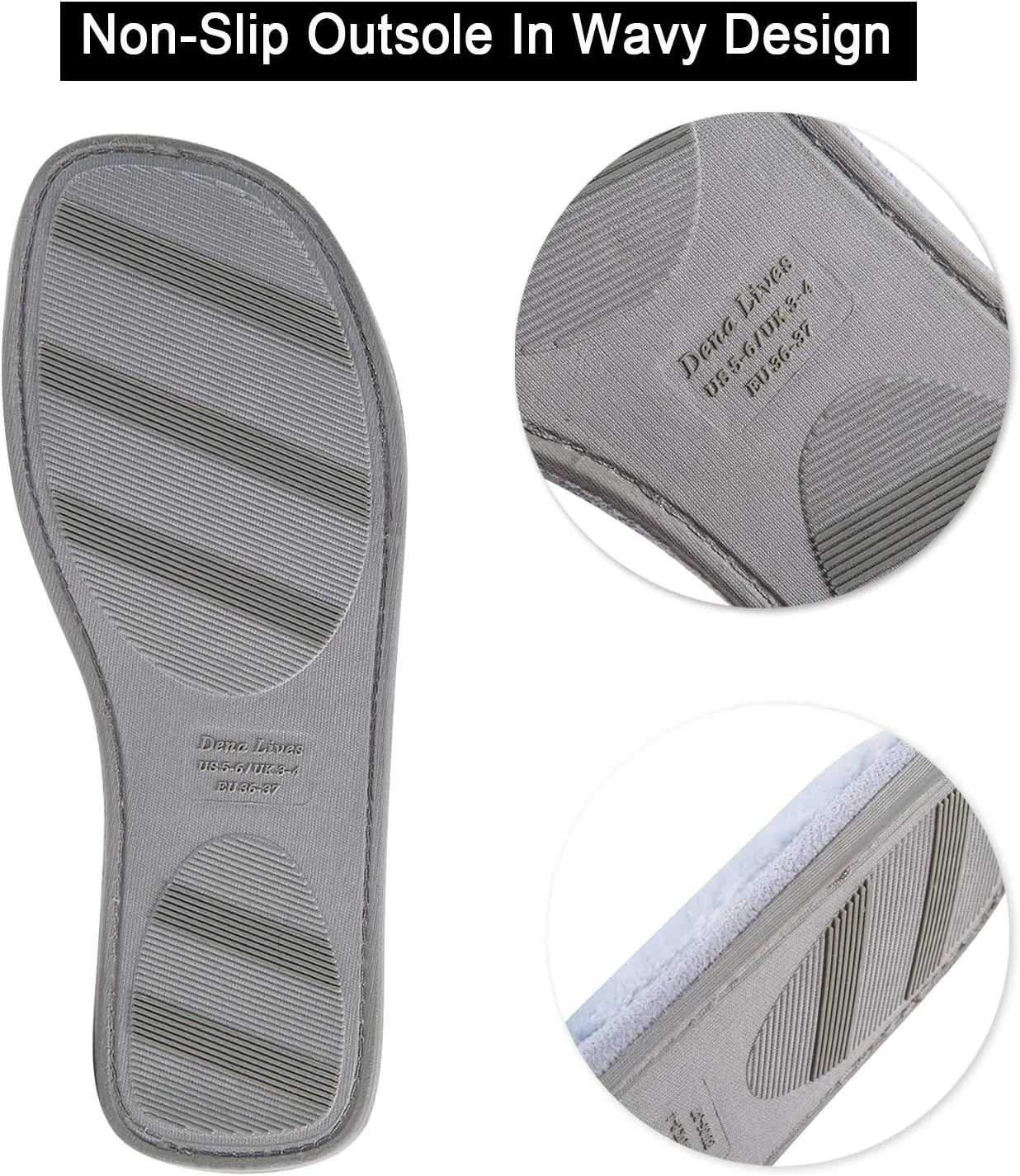DL Open Toe Slippers for women Indoor, Cozy Memory Foam Womens House Slippers Summer Slip On, Comfy Soft Flannel Womens Bedroom Slippers Slide Breathable Size 5-6 7-8 9-10