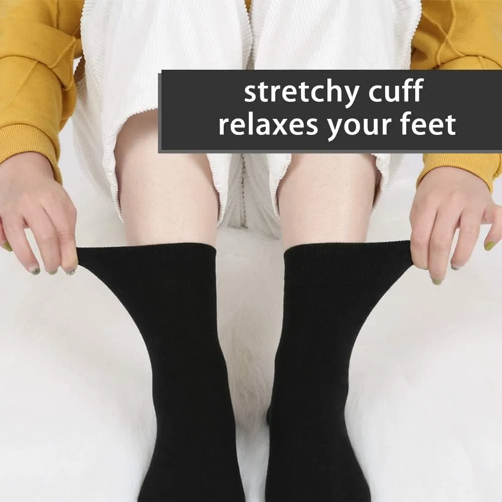 FGZ Women Thin Cotton Socks, Soft Cotton Bootie Socks Women Above Ankle Crew Socks 5-10 Pairs