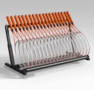 Floor-Standing Tennis Racket Rack, Heavy Duty Steel Tennis Rackets/Badminton Rackets Storage Rack, Height Adjustable, Violin/Guitar Display Stand