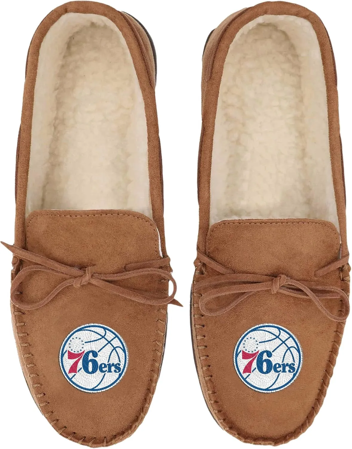 FOCO NBA Mens NBA Team Logo Moccasin Slippers