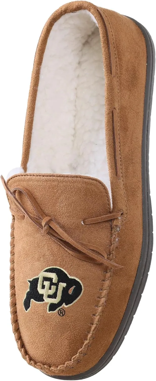 FOCO NCAA Mens NCAA College Team Logo Moccasin Slippers
