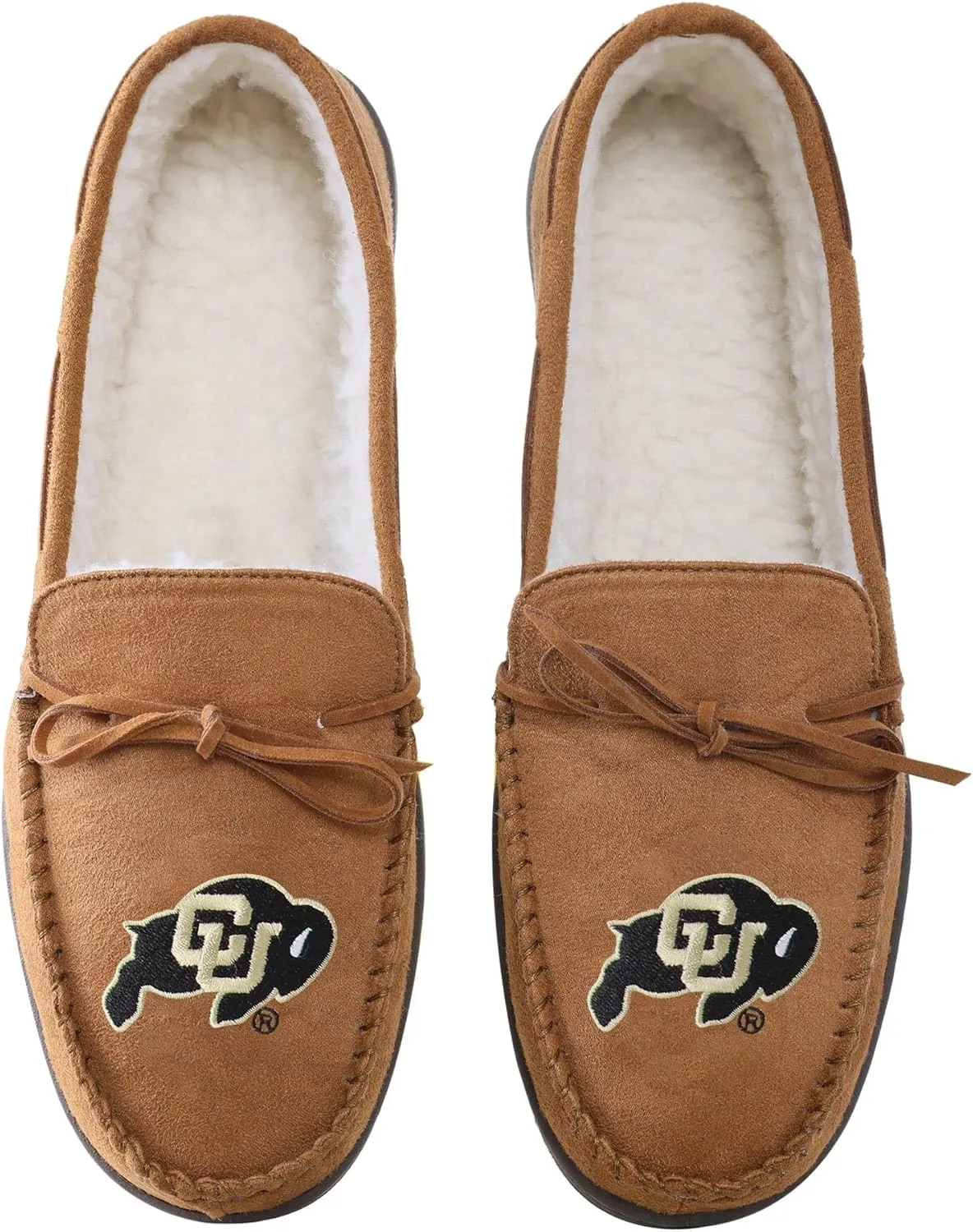 FOCO NCAA Mens NCAA College Team Logo Moccasin Slippers