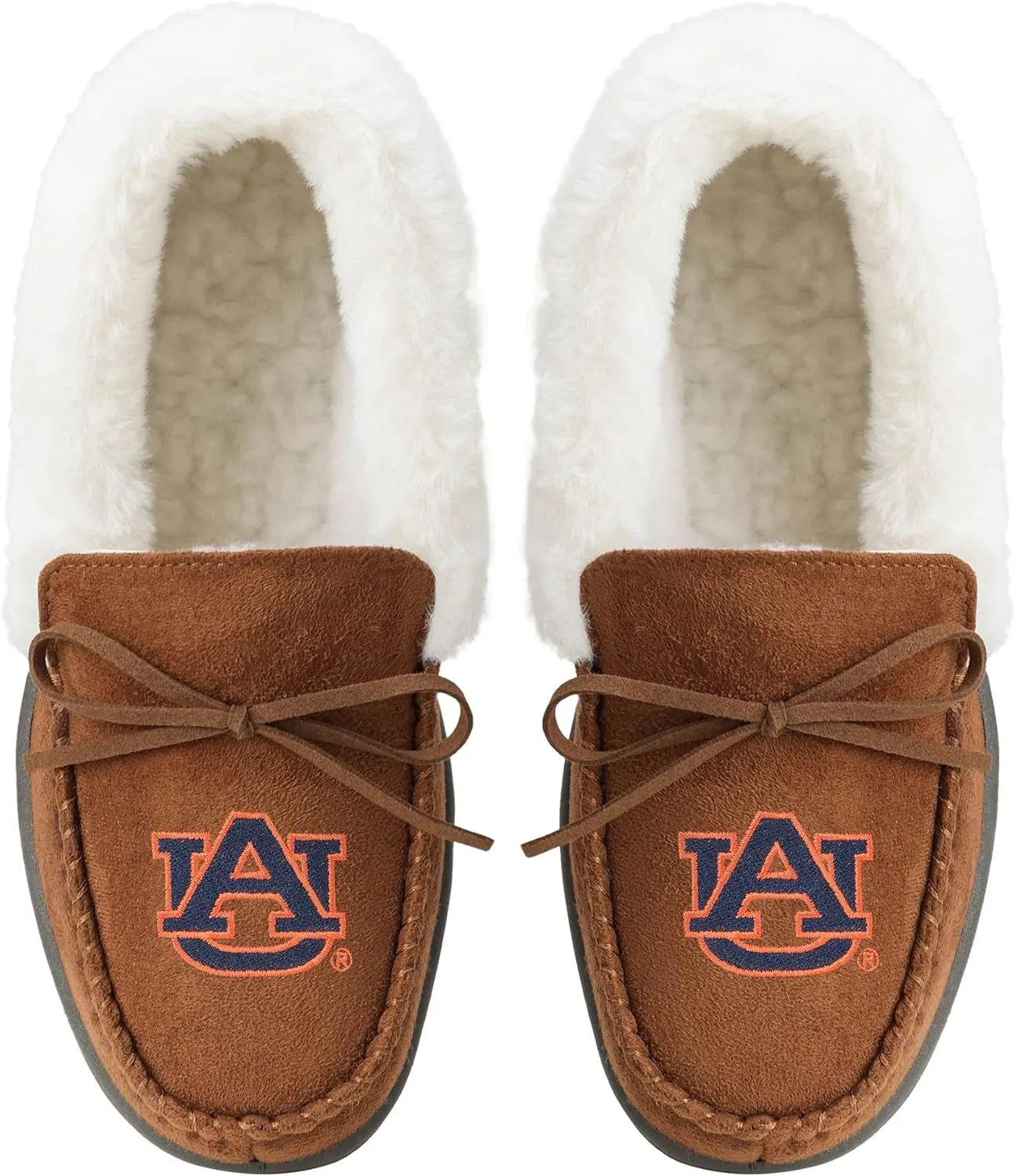 FOCO Women's NCAA College Team Logo Tan Moccasin Slippers