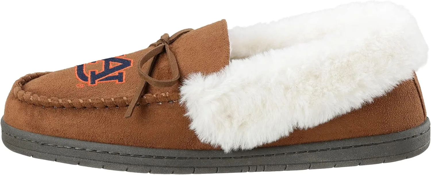 FOCO Women's NCAA College Team Logo Tan Moccasin Slippers