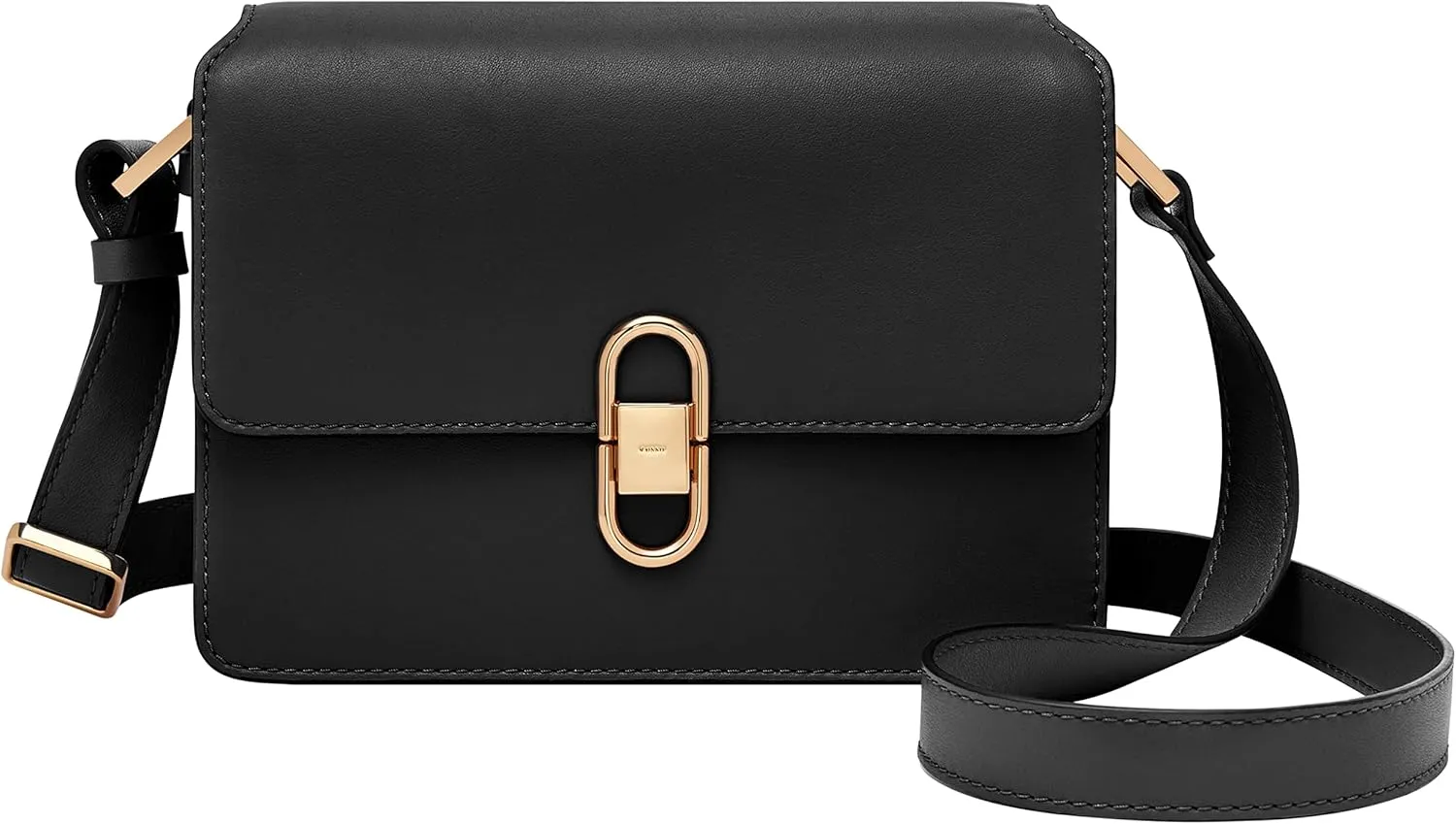 Fossil Women's Avondale Leather Small Crossbody Purse Handbag, Black (Model: ZB1860001)