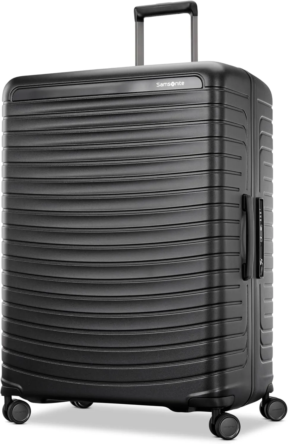 Framelock Max 29" Large Checked Hardshell Zipperless Luggage - Highly Secure Integrated Eazylock™ Mechanism - RightHeight™ Adjustable Handle - 360° Spinner Wheels - Airline Approved - Asphalt Black
