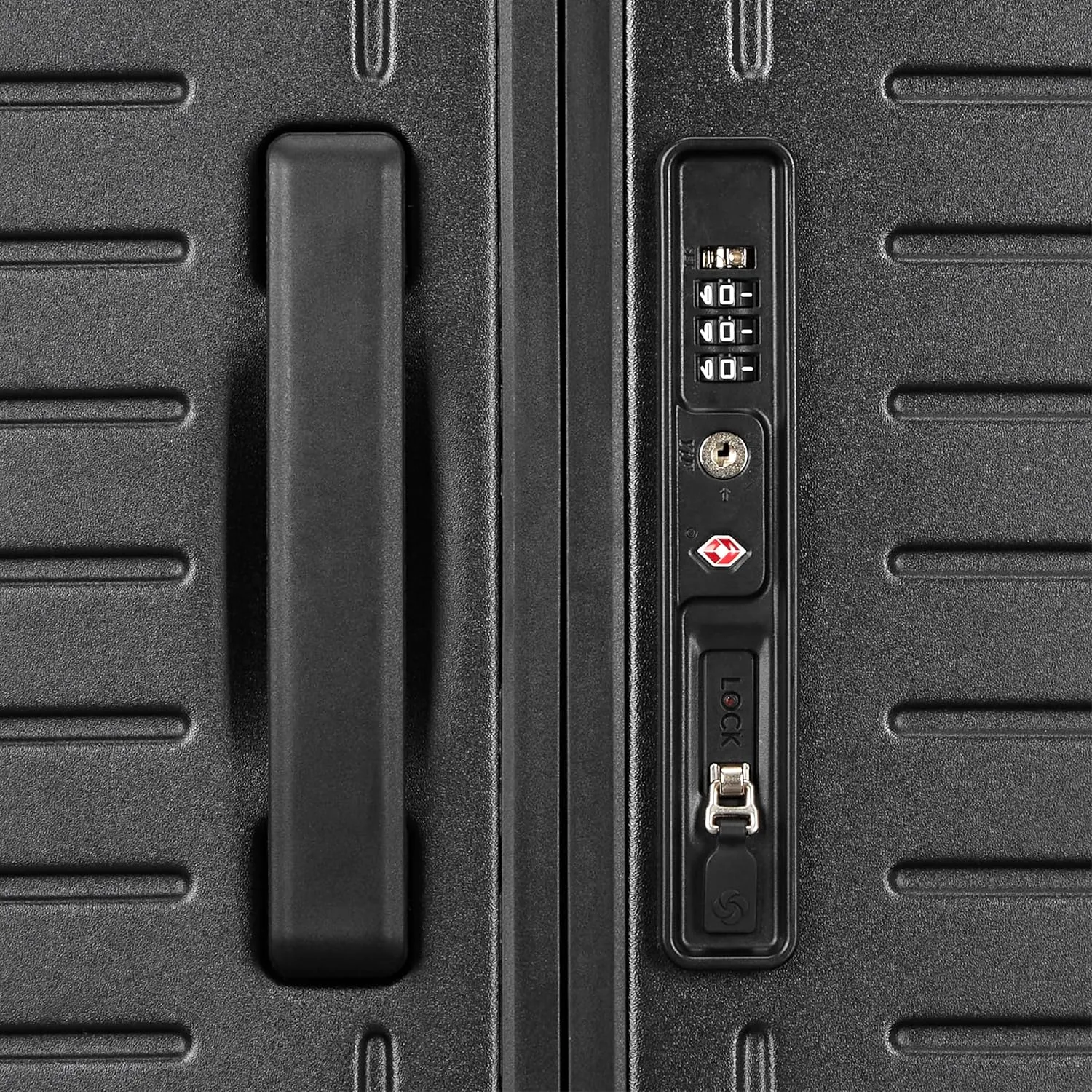 Framelock Max 29" Large Checked Hardshell Zipperless Luggage - Highly Secure Integrated Eazylock™ Mechanism - RightHeight™ Adjustable Handle - 360° Spinner Wheels - Airline Approved - Asphalt Black