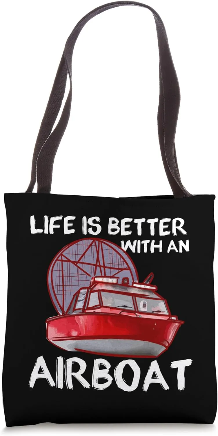 Funny Airboat Propeller Boat Lovers Watercraft Airboating Tote Bag