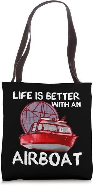 Funny Airboat Propeller Boat Lovers Watercraft Airboating Tote Bag
