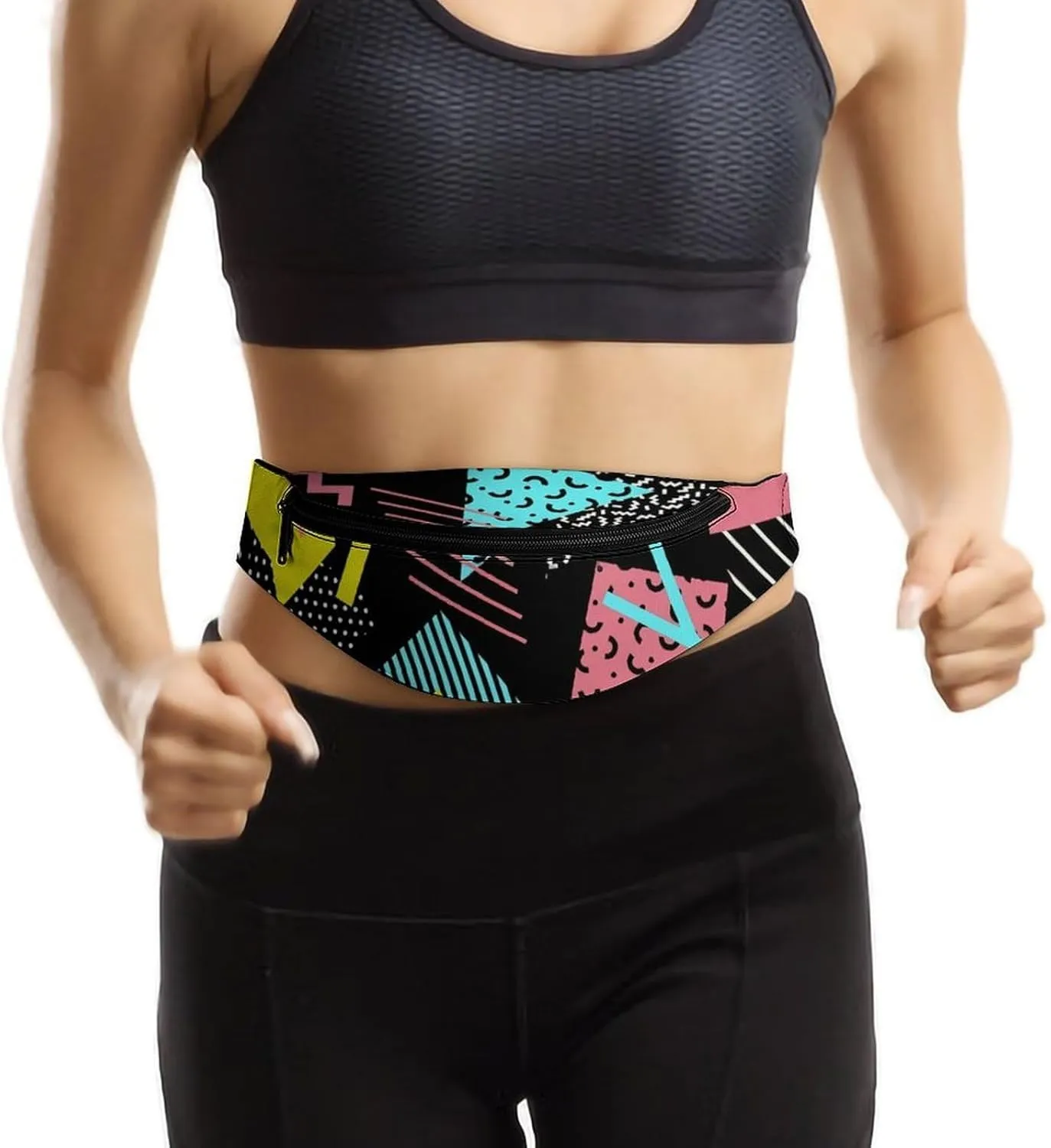 Funny Retro Memphis Crossbody Waist Bag with Large Capacity And Portability