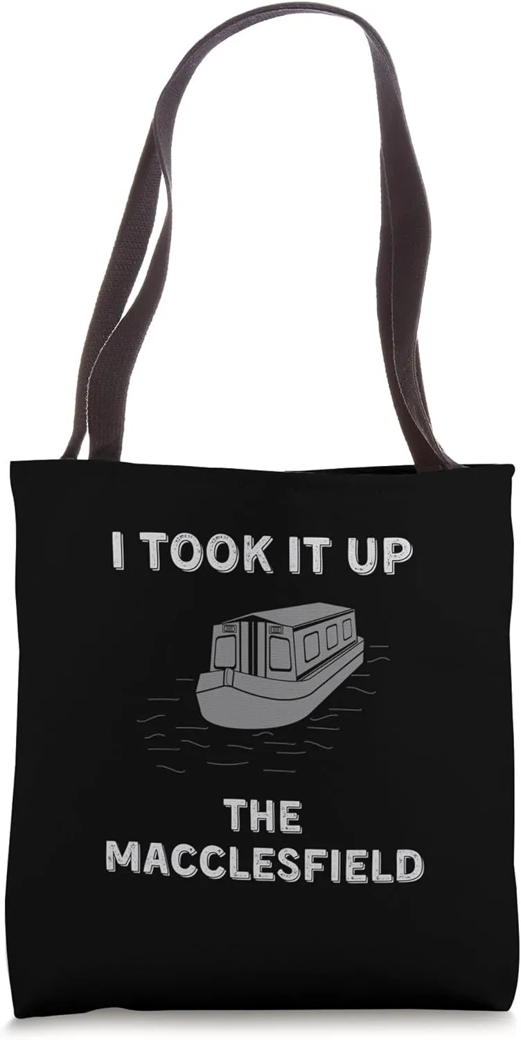 Funny Vintage Narrowboat Canal Barge Boater The Macclesfield Tote Bag