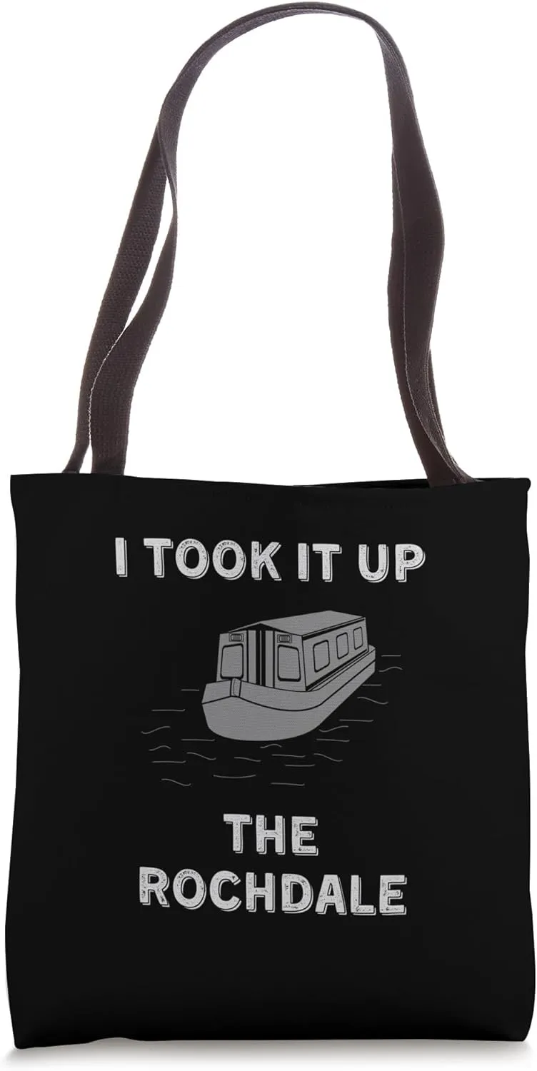 Funny Vintage Narrowboat Canal Barge Boaters Up The Rochdale Tote Bag
