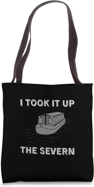 Funny Vintage Narrowboat Canal Barge Boaters Up The Severn Tote Bag