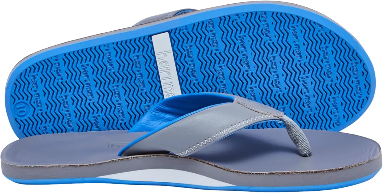 Hari Mari- The Clipper- Men's Waterproof Full-Grain Leather Sandal with Matching Leather Fob- No Break Ins, Beveled Edge to Reduce Tripping, and Floats in Water