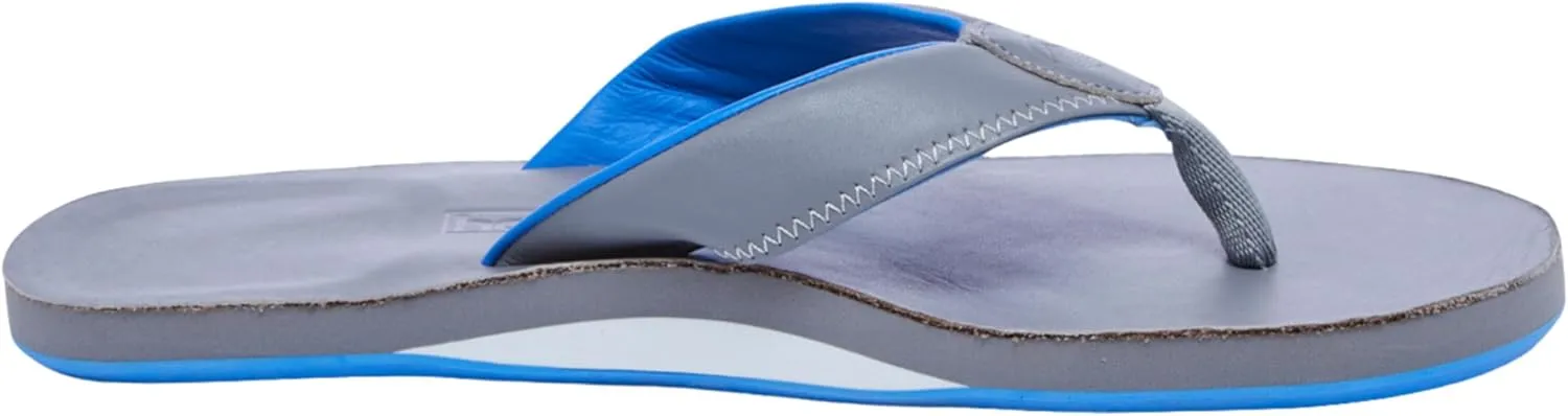 Hari Mari- The Clipper- Men's Waterproof Full-Grain Leather Sandal with Matching Leather Fob- No Break Ins, Beveled Edge to Reduce Tripping, and Floats in Water