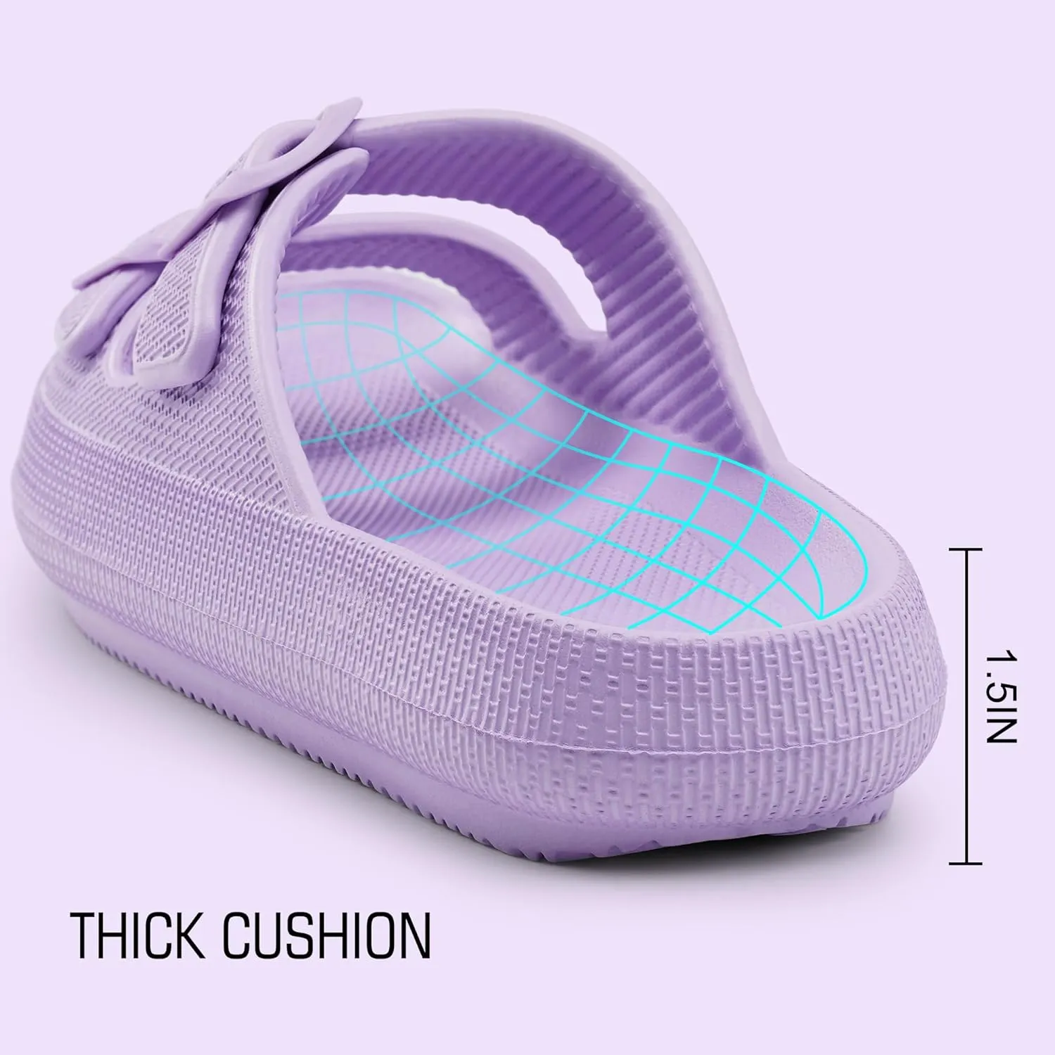 Harvest Land Sandals for Women Double Buckle Adjustable Slides EVA Thick Sole Slippers