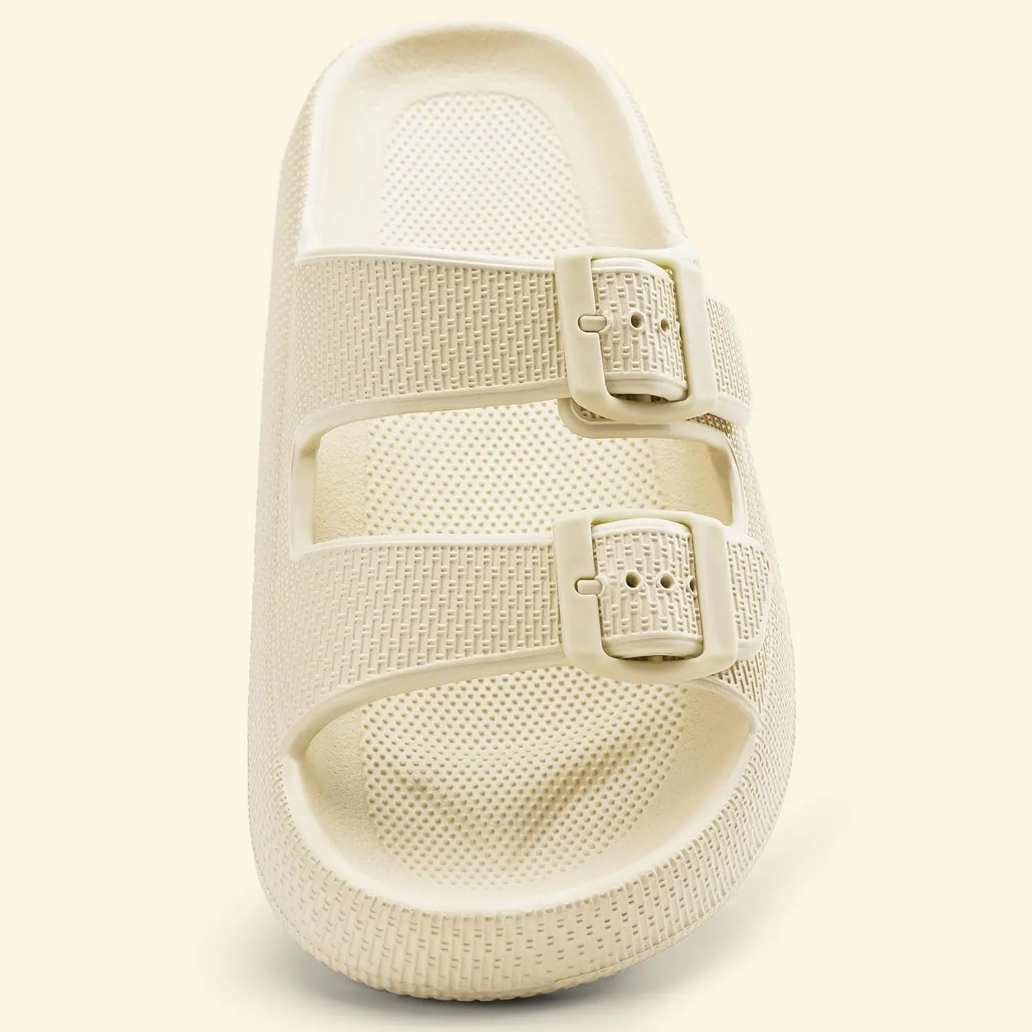 Harvest Land Sandals for Women Double Buckle Adjustable Slides EVA Thick Sole Slippers