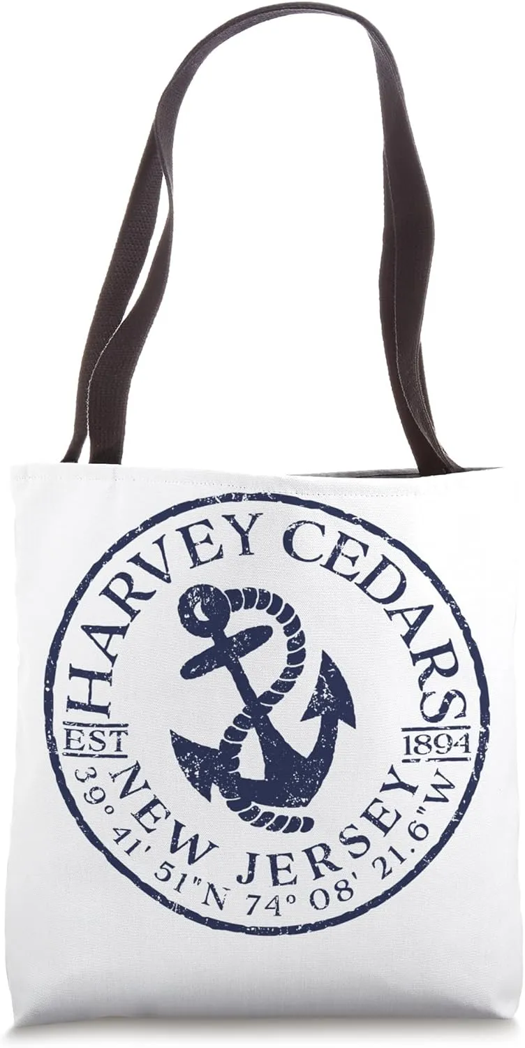 Harvey Cedars New Jersey Nautical Boat Tote Bag