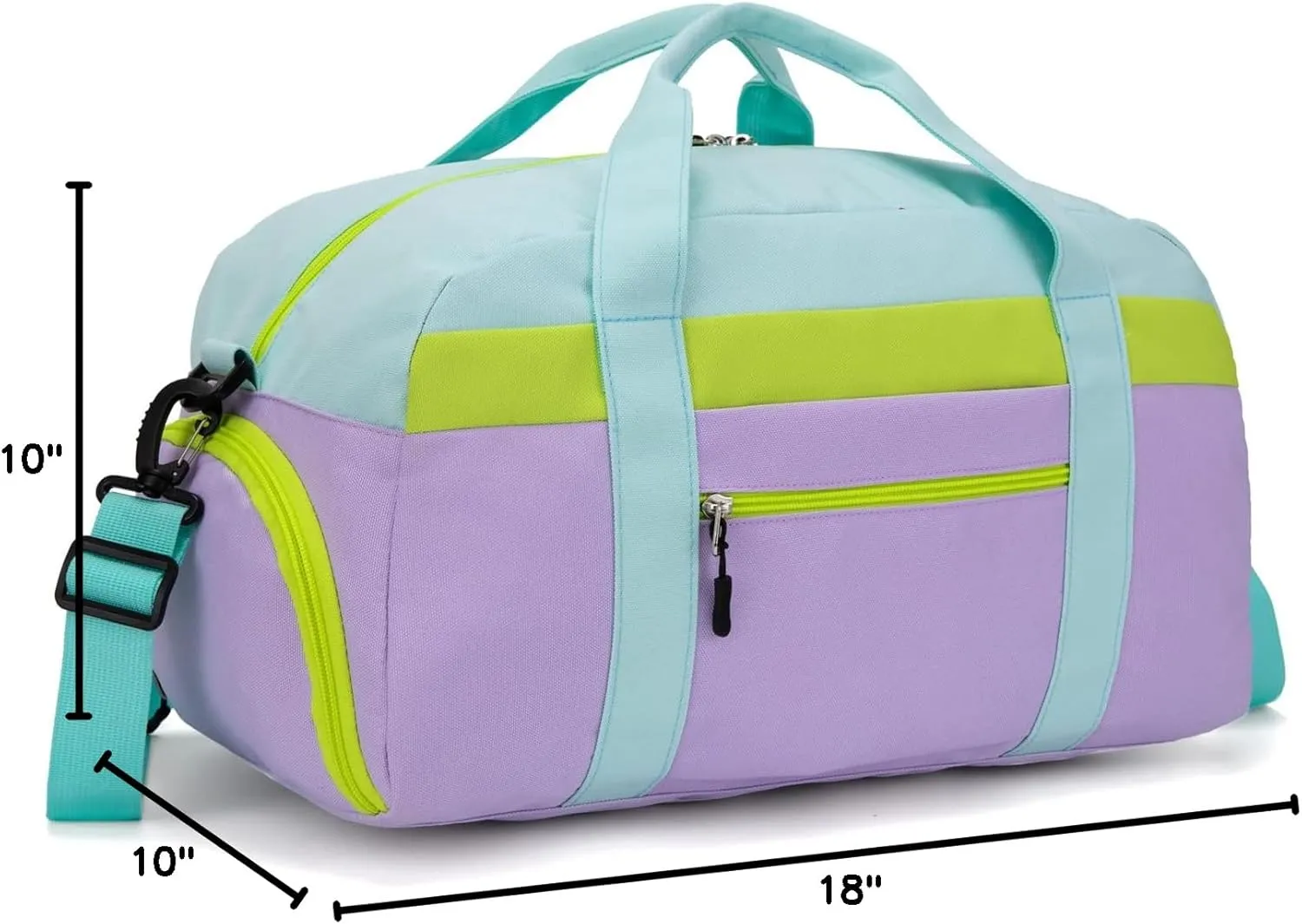 HawLander Kids Duffle Bag for Boys or Girls, Fit School Practice, or Overnight Travel (Light Green)