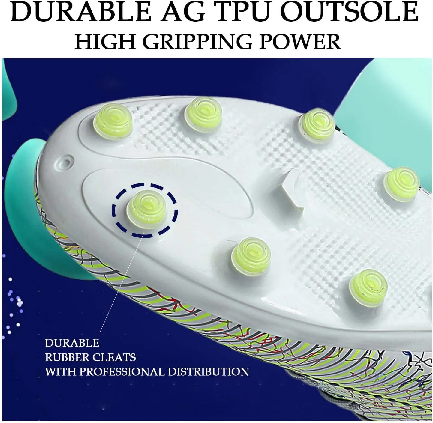 HESBITEUL Mens Athletic Outdoor Indoor Comfortable Soccer Shoes Boys Football Student Cleats Sneaker Shoes High Gripping Power
