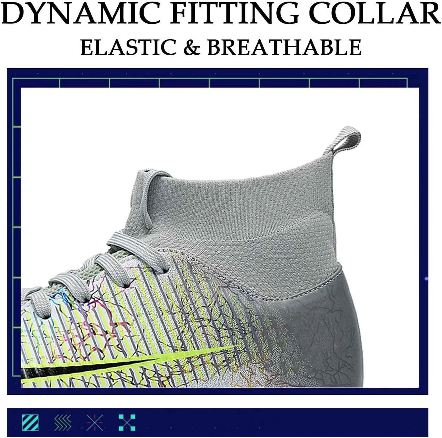HESBITEUL Mens Athletic Outdoor Indoor Comfortable Soccer Shoes Boys Football Student Cleats Sneaker Shoes High Gripping Power