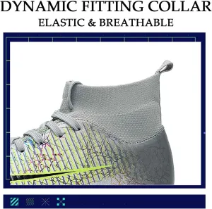 HESBITEUL Mens Athletic Outdoor Indoor Comfortable Soccer Shoes Boys Football Student Cleats Sneaker Shoes High Gripping Power