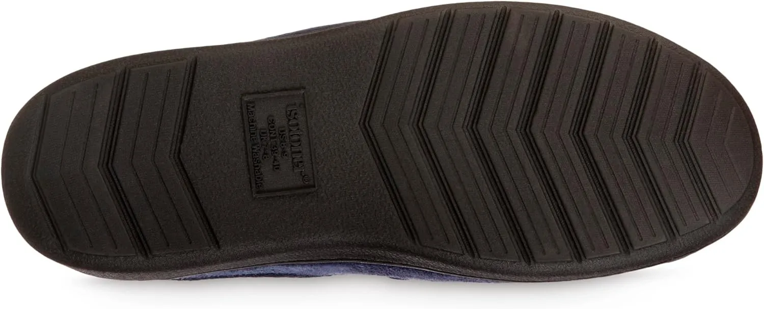 isotoner Men's, Advanced Gel Infused Memory Foam Microsuede Vincent Hoodback Eco Comfort Recycled Slippers Clog