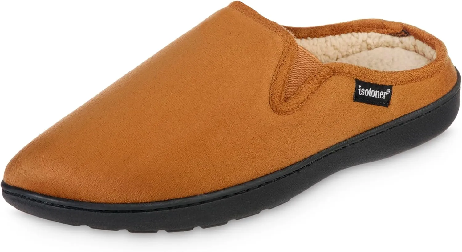 isotoner Men's, Advanced Gel Infused Memory Foam Microsuede Vincent Hoodback Eco Comfort Recycled Slippers Clog