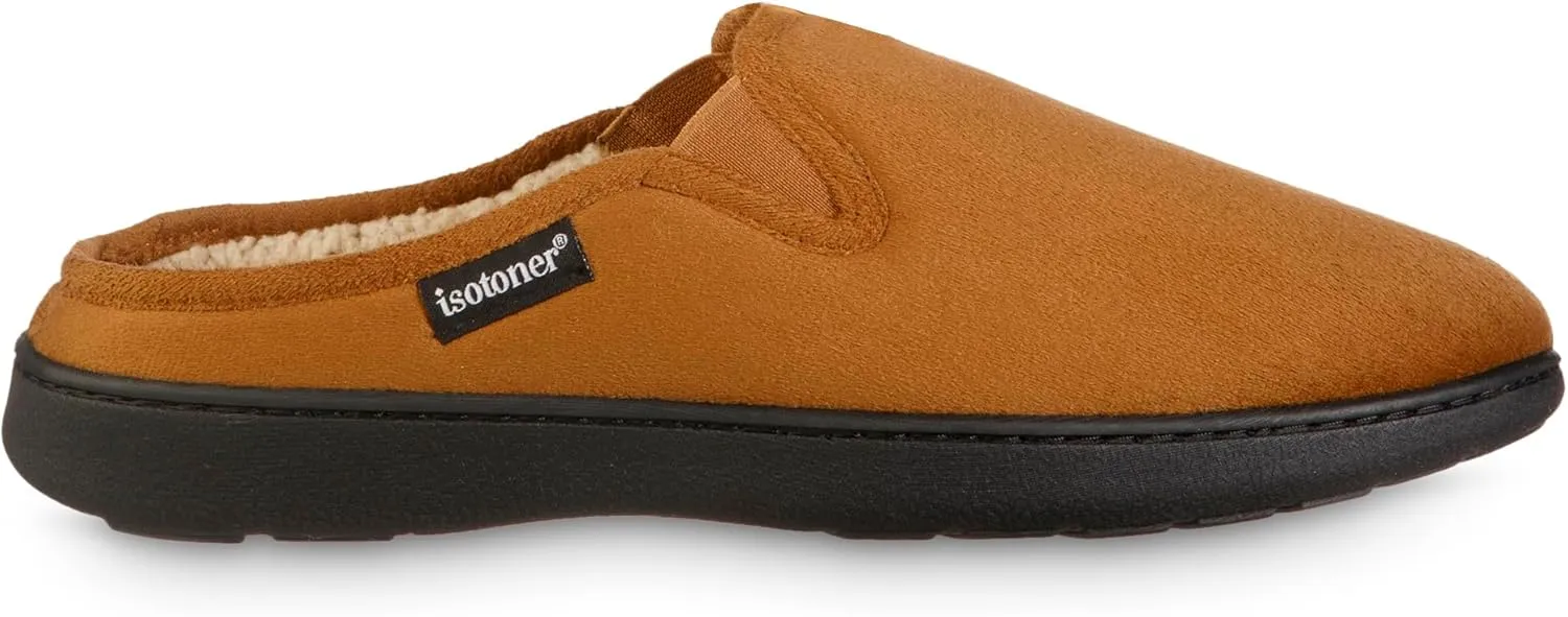 isotoner Men's, Advanced Gel Infused Memory Foam Microsuede Vincent Hoodback Eco Comfort Recycled Slippers Clog
