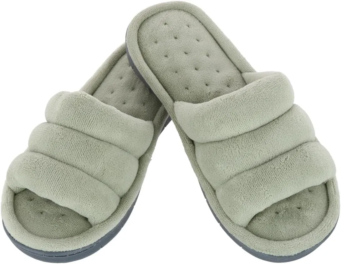 isotoner womens Isotoner Womens Recycled Mircoterry Aster Slide Slippers