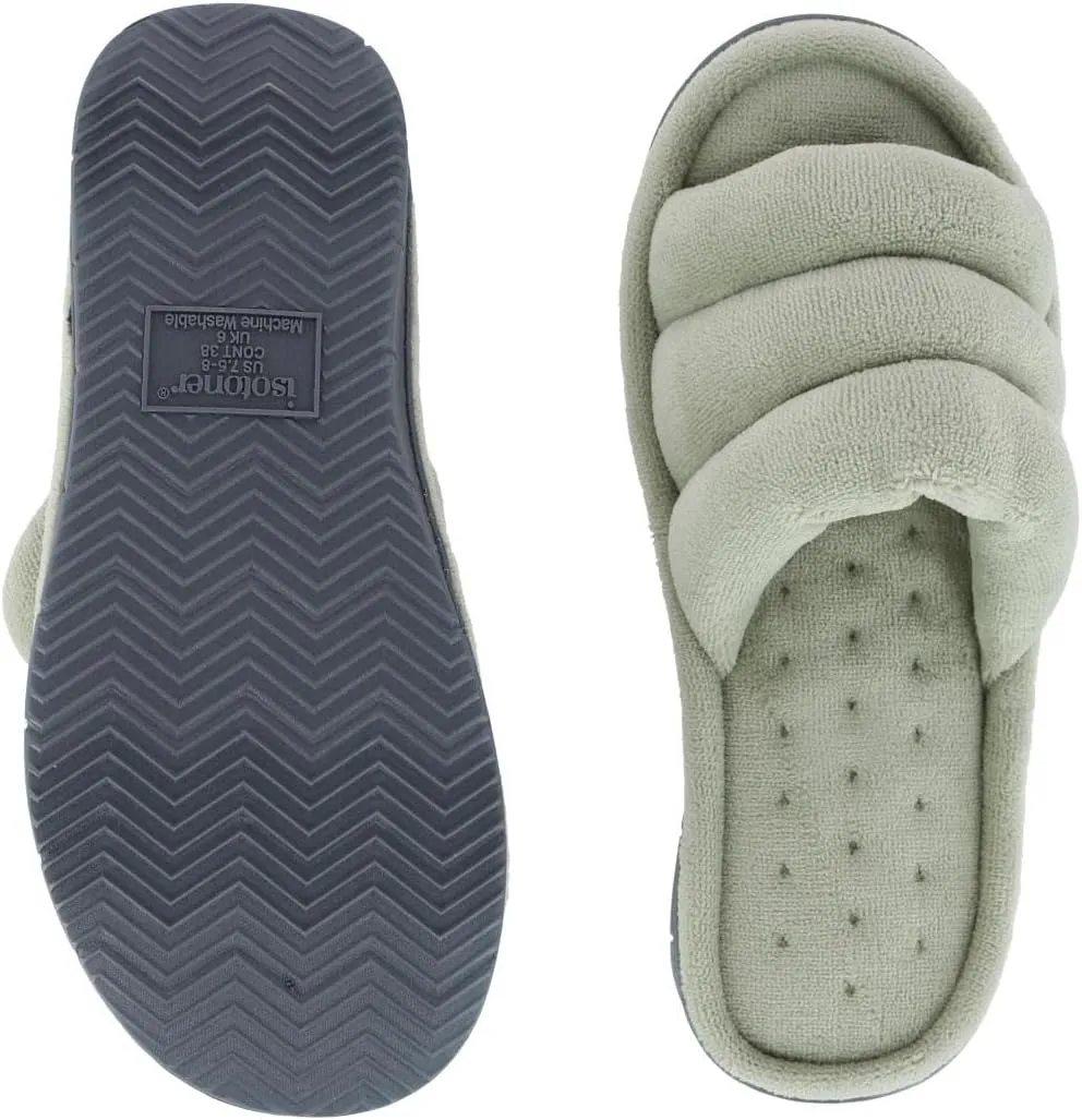 isotoner womens Isotoner Womens Recycled Mircoterry Aster Slide Slippers