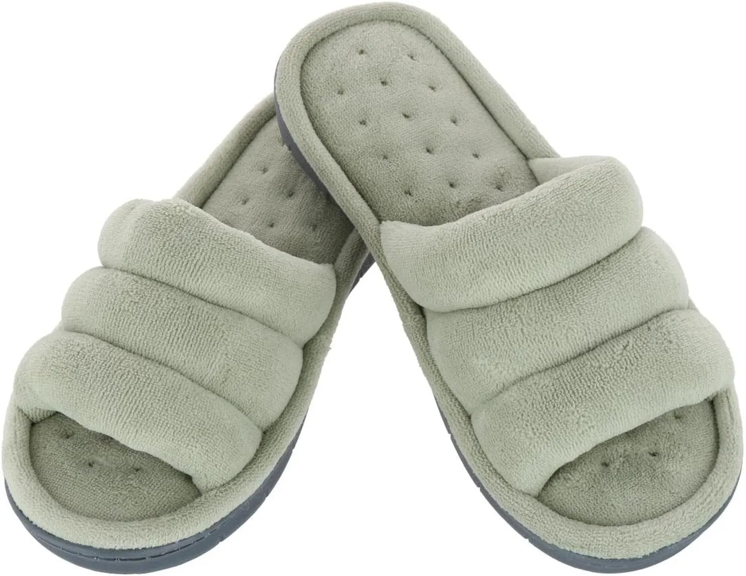 isotoner womens Isotoner Womens Recycled Mircoterry Aster Slide Slippers