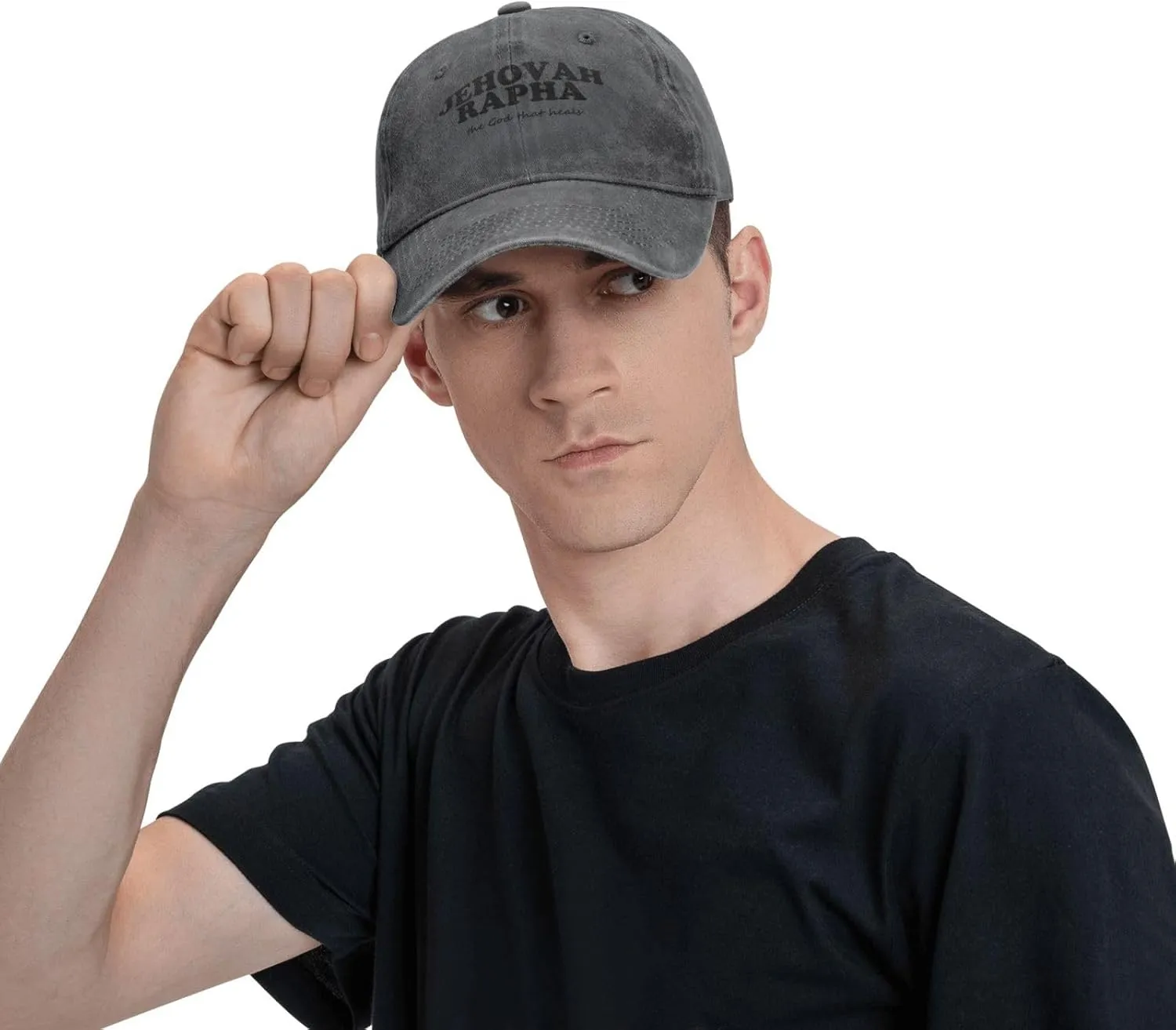 Jehovah Rapha The God Who Heals Baseball Hat Adjustable Classic Dad Hat for Men Women,Black