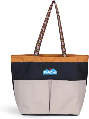 KAVU Twin Falls Tote Shoulder Strap Canvas Color Block Bag