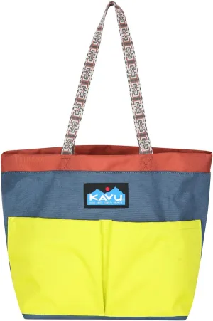 KAVU Twin Falls Tote Shoulder Strap Canvas Color Block Bag