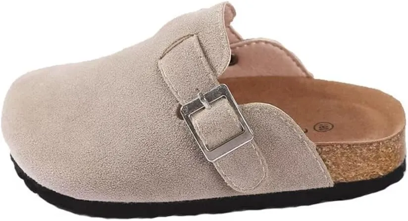 Kids Clogs for Girls Boys Cute Slip-on Slippers Classic Sued e Cor k Footbed Sandals Potato Shoes